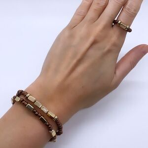 NWT Wool + Pepper Co. Brown & Gold Jewelry Set (3)
